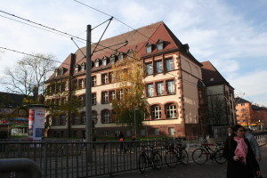 A high school near the hotel in Freiburg, Germany